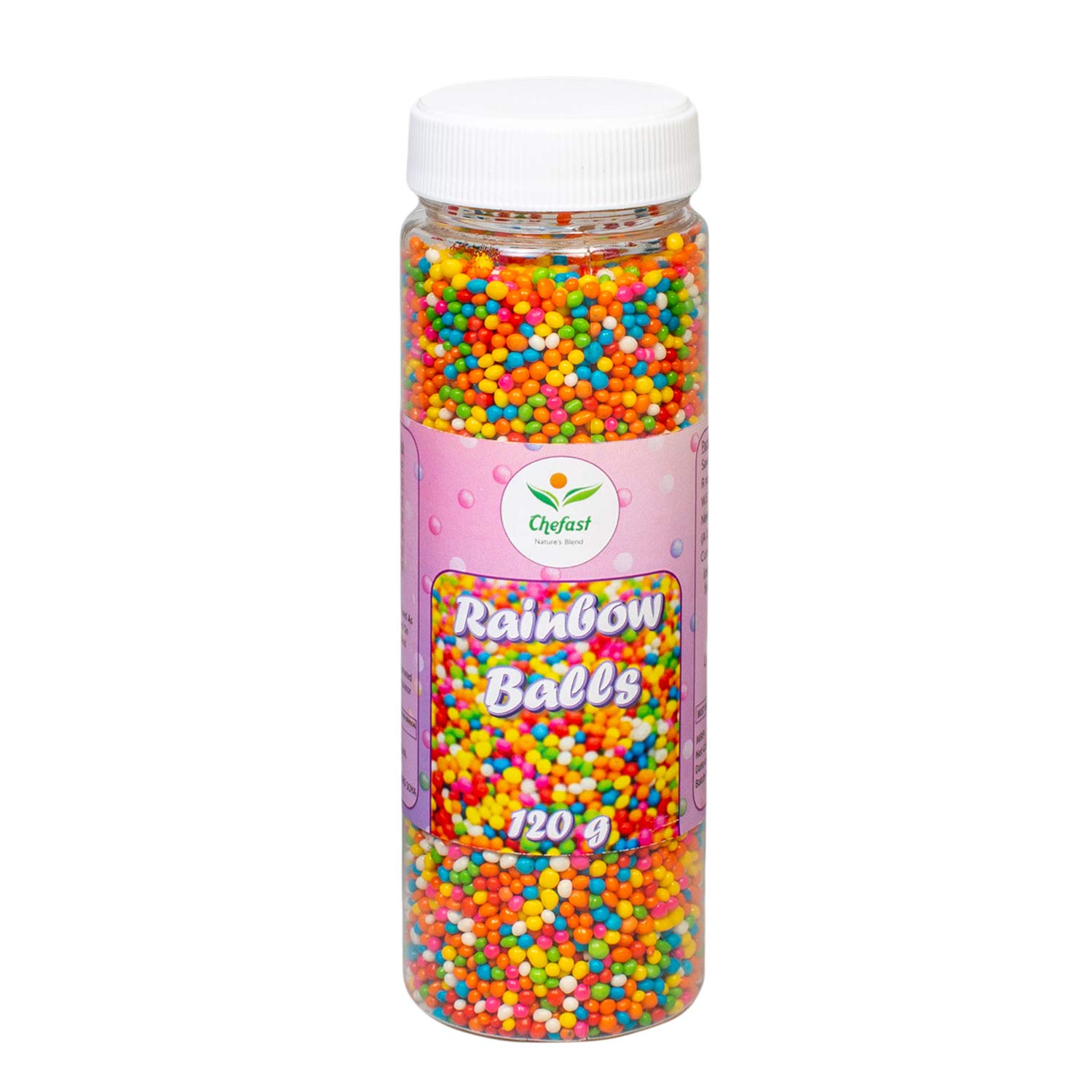 Chefast Colored Rainbow Balls 120 Sprinklefetti Colorful Candy Sprinkles Mix Baking Edible Cake Decorations Cupcake Toppers Cookie Decorating Ice Cream Toppings