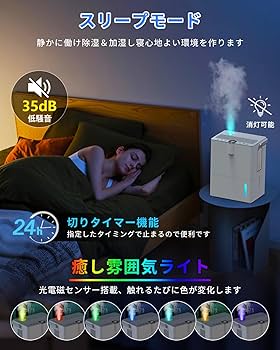 除湿機 小型 加湿 空気清浄 3in1 3.5L大容量 省エネ 静音 部屋干し Amazon | 除湿機 小型 除湿器 【3in1除湿・加湿・空気清浄】空気