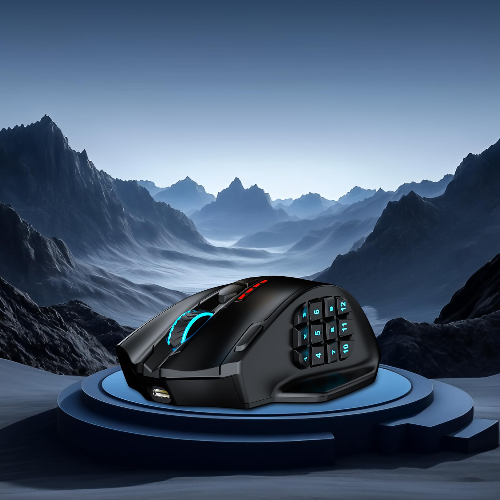 Redragon M913 Max Souris MMO sans Fil 26000 DPI 16 Boutons | souris gaming MMO optique sans fil 26000 DPI 16 boutons programmables BT 2.4G support logiciel