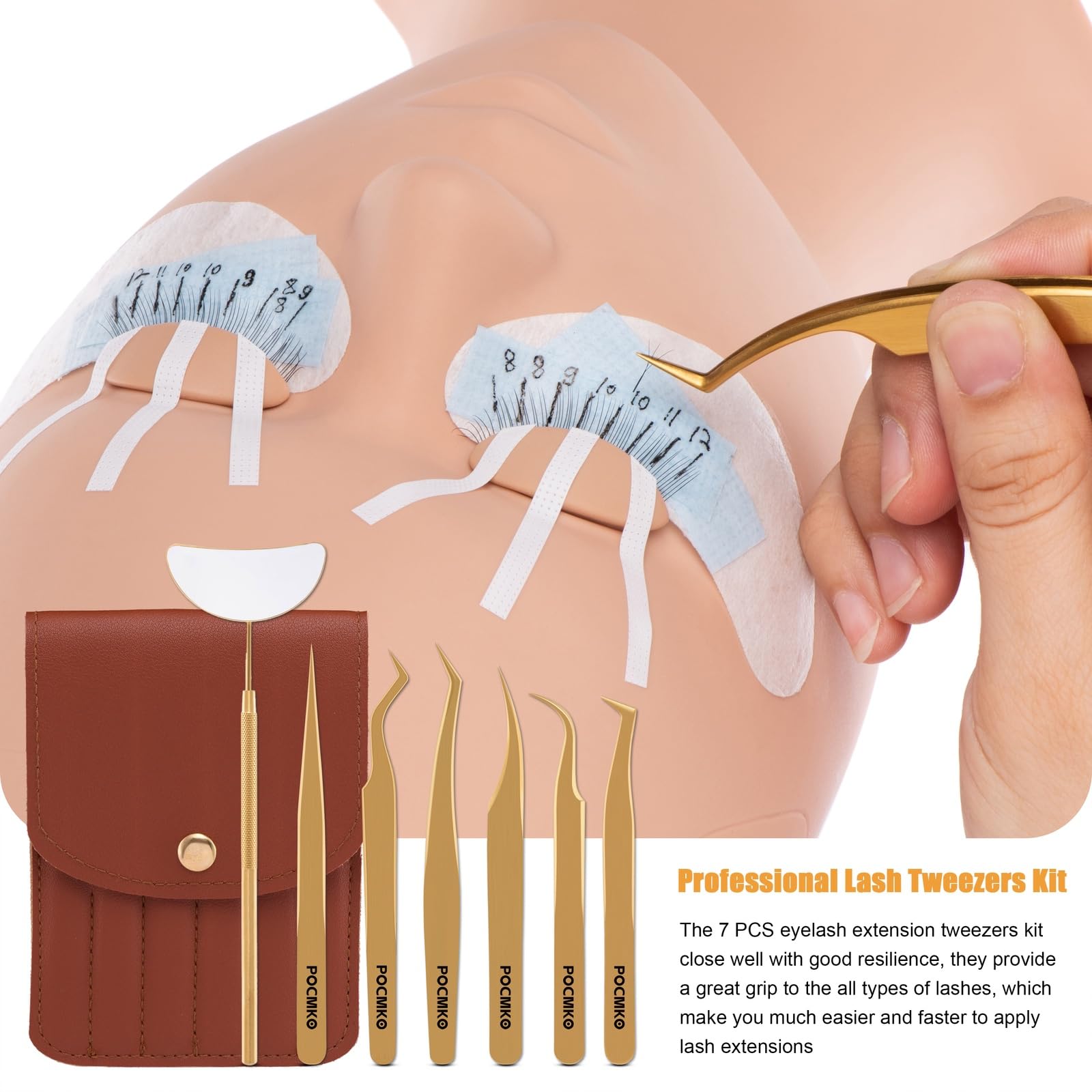 Pince à épiler professionnelle pour extensions de cils