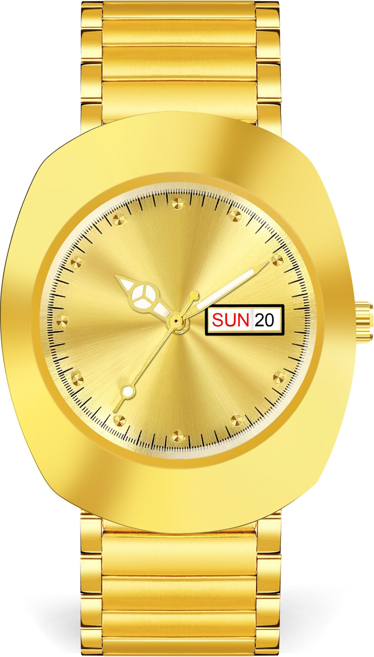 Mens Modern Wrist Watch|Sleek Dial | Durable Build | Casual & Formal Use Comfortable Stainless Steel Strap Watches Gold-Tone Watch with Day-Date Display and Elegant Metal Strap|488-image-14