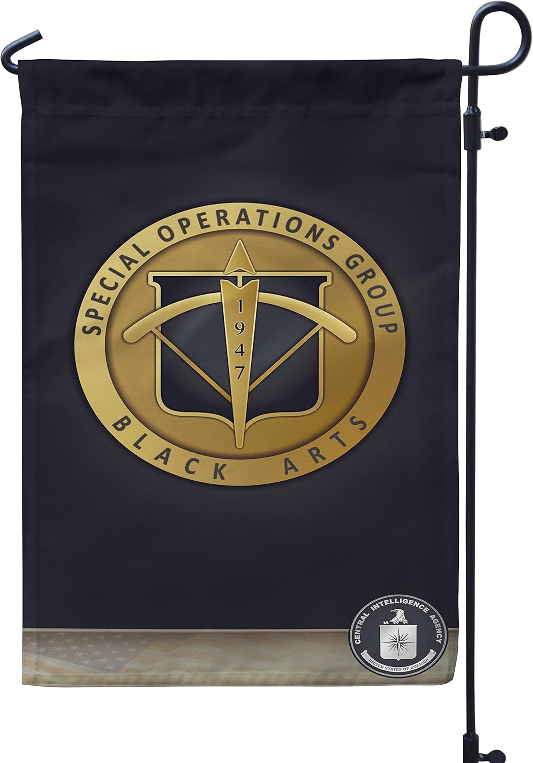 CIA NCS DO SAD SOG Special Operations Group Black Arts 1947 Lapel 12x19 Inches Double Sided Garden Flag (CIA NCS DO SAD SOG Special Operations Group Black Arts 1947 Lapel)