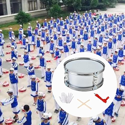 Miniatura 2 de Tambor de caja de 11 pulgadas con guantes, instrumentos musicales ligeros, instrumento de percusión para niños, adultos, regalos, argent