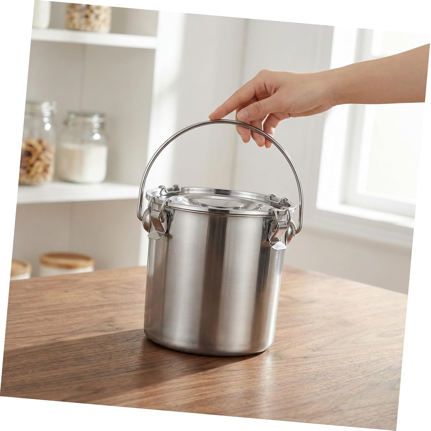 Stainless Steel Airtight Fire Extinguisher Bucket for Camping and Kitchen Storage Portable Sealed Container for Emergency Use Sturdy and Design