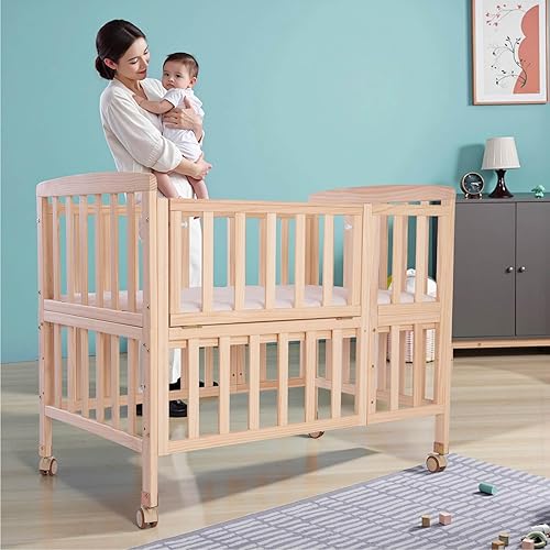 Miniatura 8 de Mini cuna portátil Cunas convertibles con colchón de espuma suave (38 x 24 pulgadas) y forro transpirable, 3 alturas (21, 16 pulgadas, 12