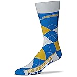 For Bare Feet NFL Los Angeles Chargers Argyle Line Up Dress Sock Team Color OSFM