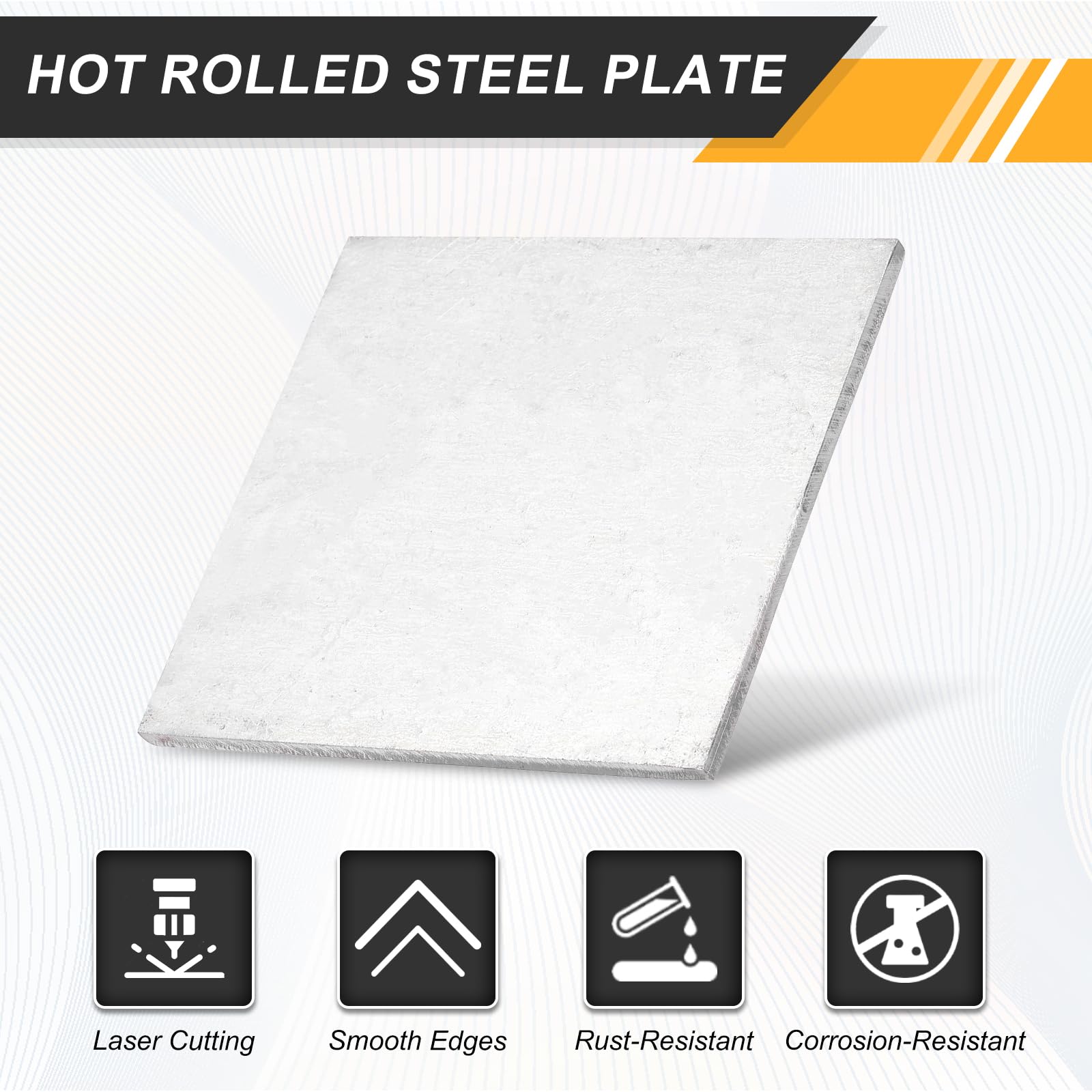 QUARKZMAN 4 Pcs Tôles D'Acier Laminées À Chaud 5/32", 2" x 2" Plaque Métallique De Base Pour Supports Structurels Panneaux De Construction Usage Industriel Fabrication De Machines, Argent