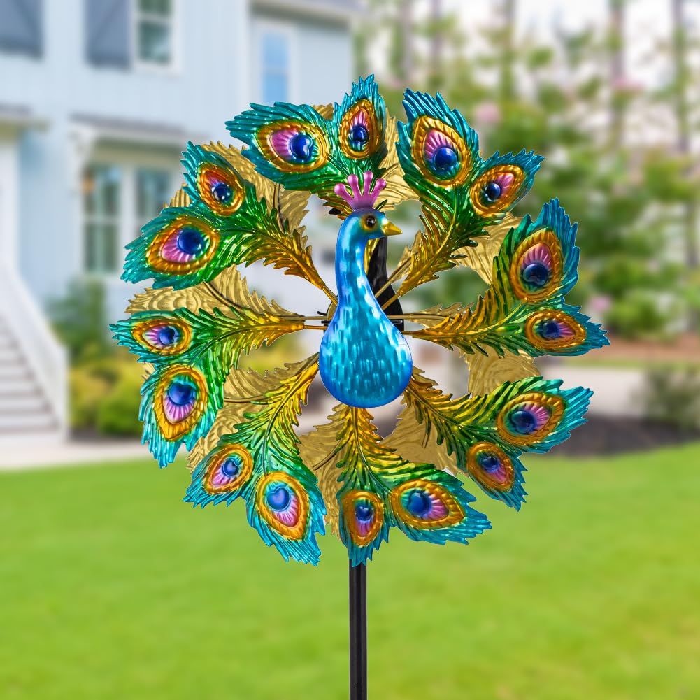 Amazon.com: SUNNYGARDEN Wind Spinners Outdoor Peacock, 63 Inch