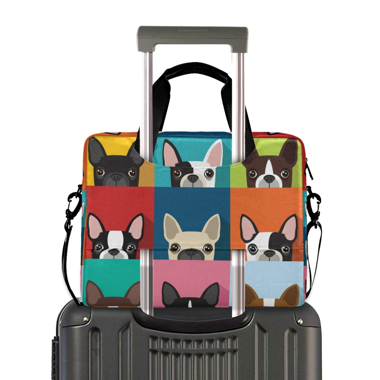 Ombra Laptop Shoulder Bag - Colorful Paw Print Pattern, Fits Up To 16" Laptops - View #9