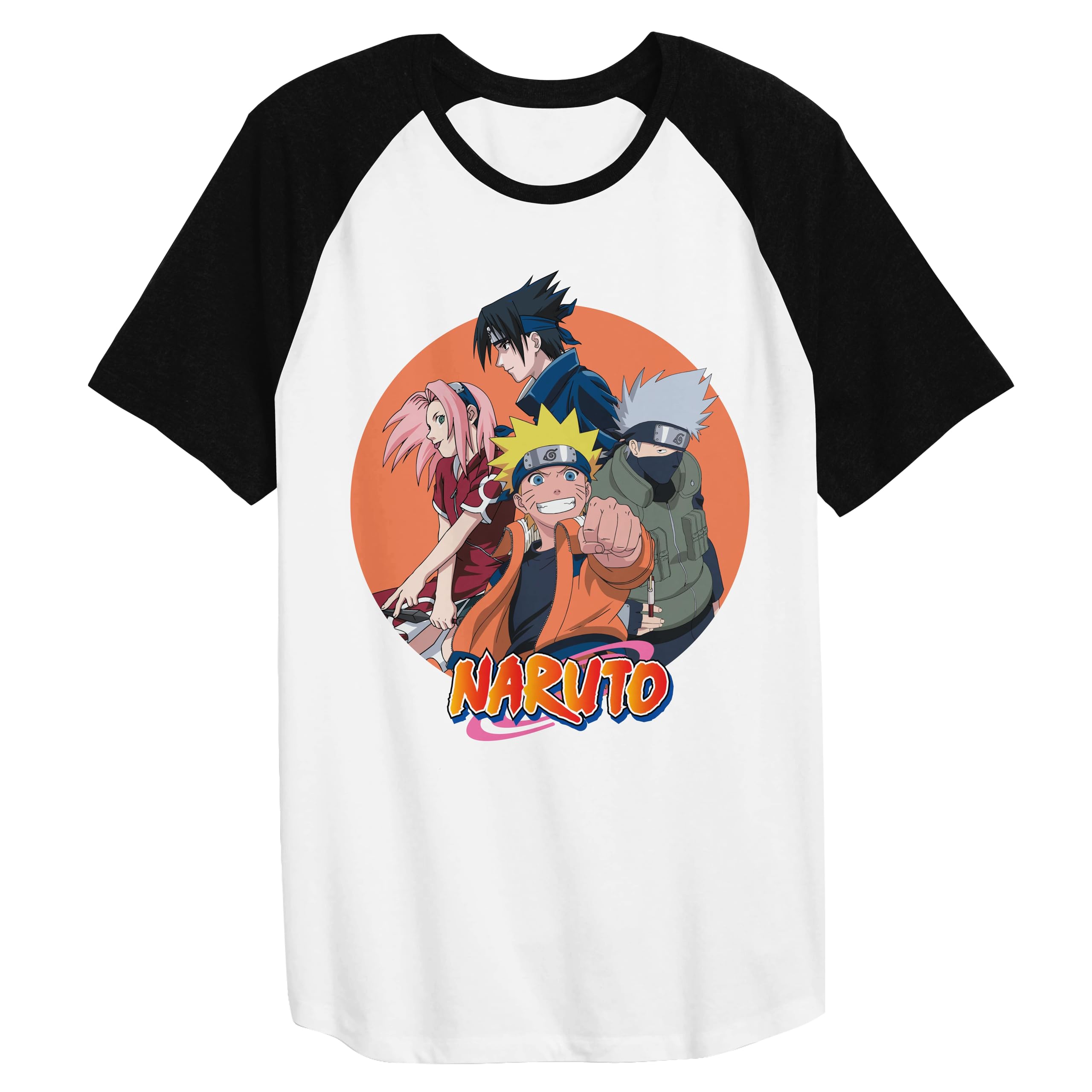 Bioworld Naruto Sakura and Characters - Confezione da 4 magliette a girocollo a maniche corte per ragazzi