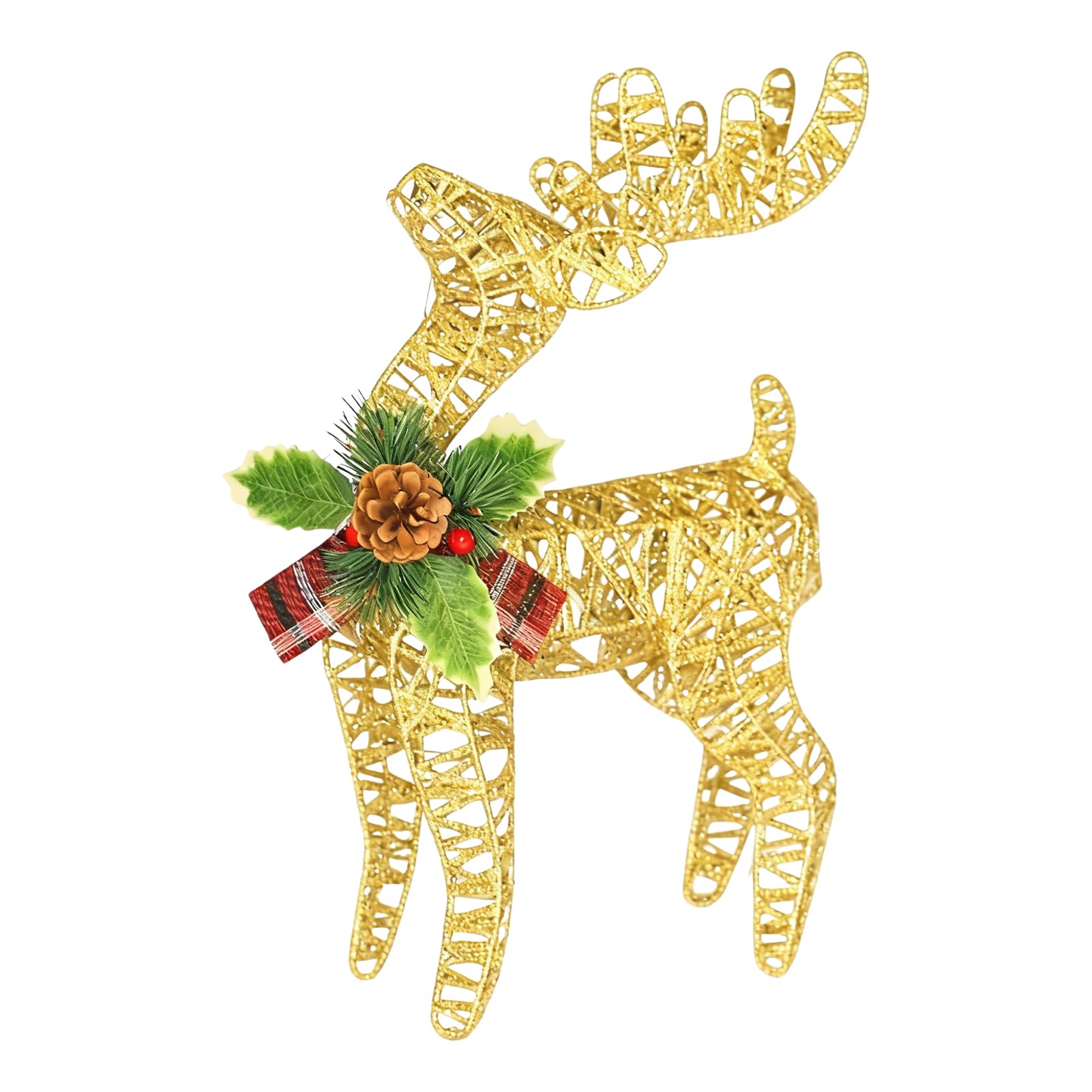 Figurines de renne de Noël lumineuses extérieur intérieur - Statue cerf déco maison salon