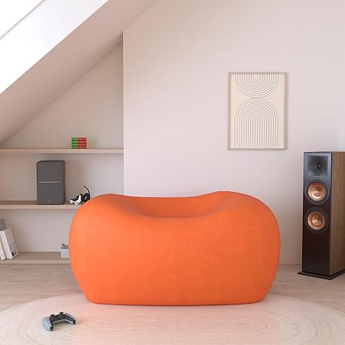 Miniatura 109 de Comfy Sacks - Puf de espuma viscoelástica de 7.5 pies, tumbona de piel sintética color negro Piel sintética, color negro,Piel sintética de color