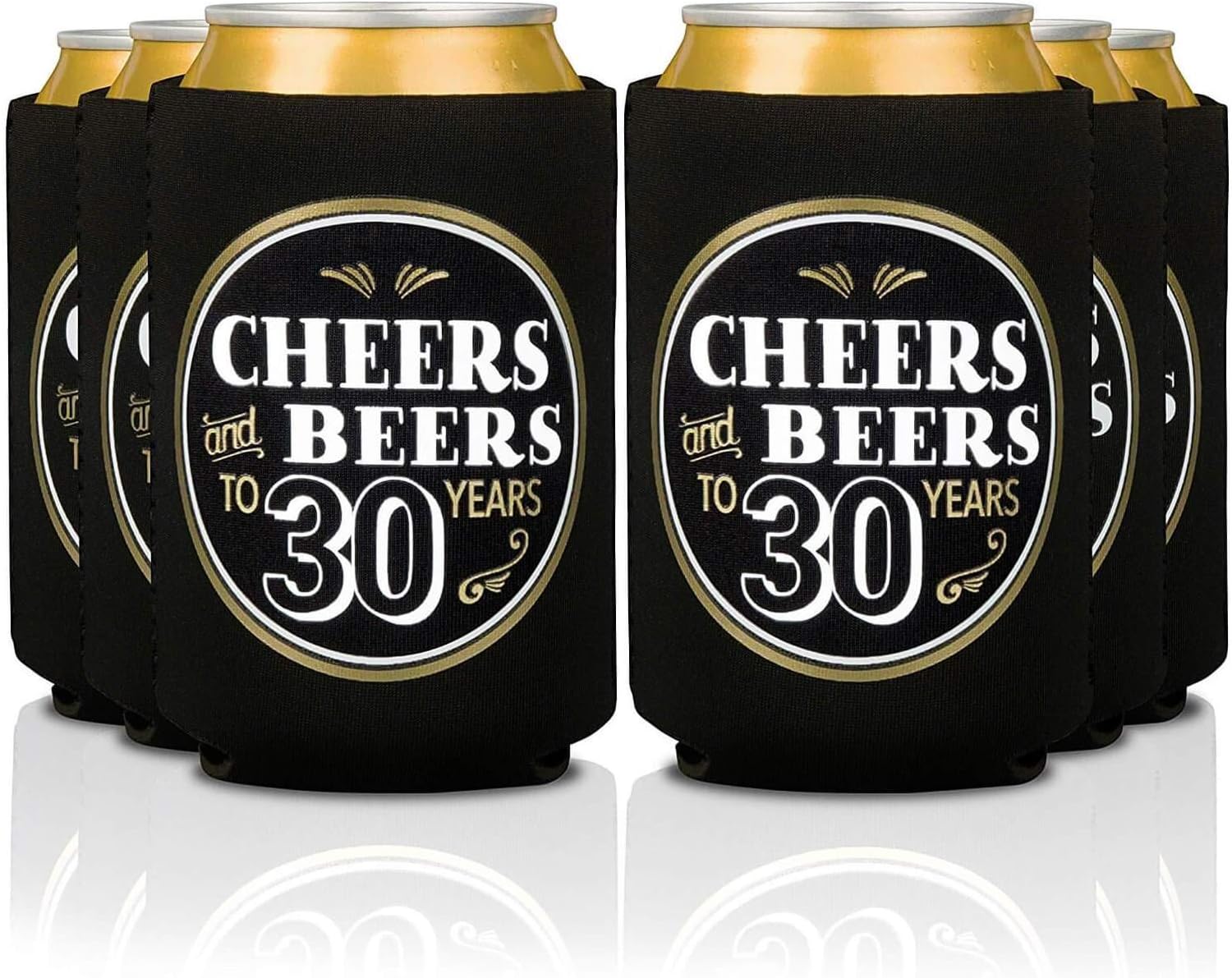 Prazoli 30th Birthday Can Coolers (12 Pack) - Mens Dirty 30 Birthday Decorations for Him, Cheers and Beers to 30 Years Birthday Decoration, 30th Birthday Party Favors, Thirty Birthday Decorations