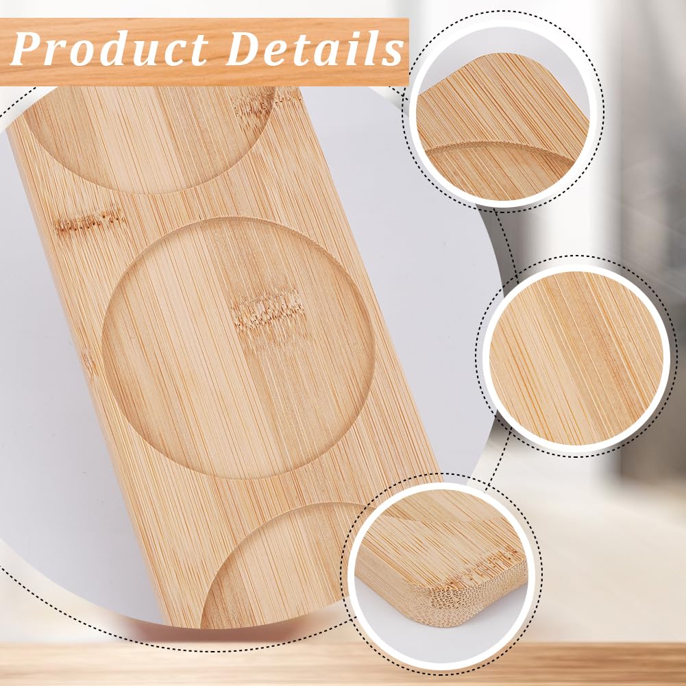Bandeja de molino de sal y pimienta, diámetro interior de bambú, 3.3 in, molinillo de pimienta de madera, soporte para mesa de comedor, accesorios de sal para 2 molinos, cocina, 3