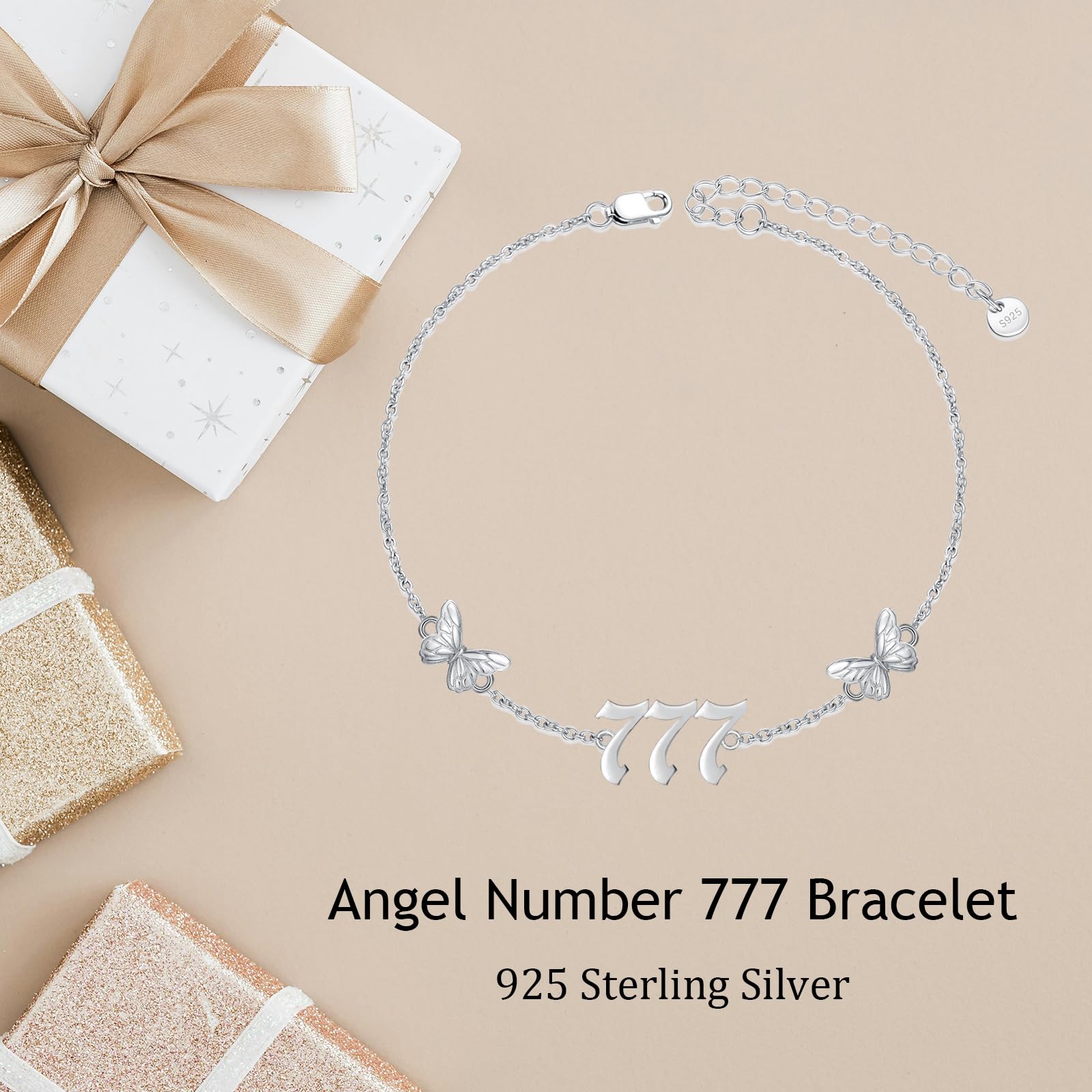 ROMANTICWORK Armband/Fußkettchen für Damen Sterling Silber 925 Sommer Schmuck Geschenke für Frauen 23cm + 5cm Fußkettchen/18cm + 5cm Armband