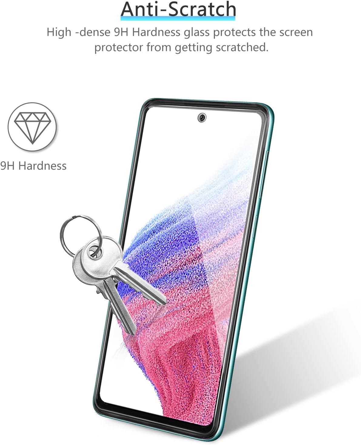 OMOTON [4 Pack] Screen Protector Compatible with Samsung Galaxy A53 5G - Easy Installation/Bubble Free/Tempered Glass for Galaxy A53/ A52 Series