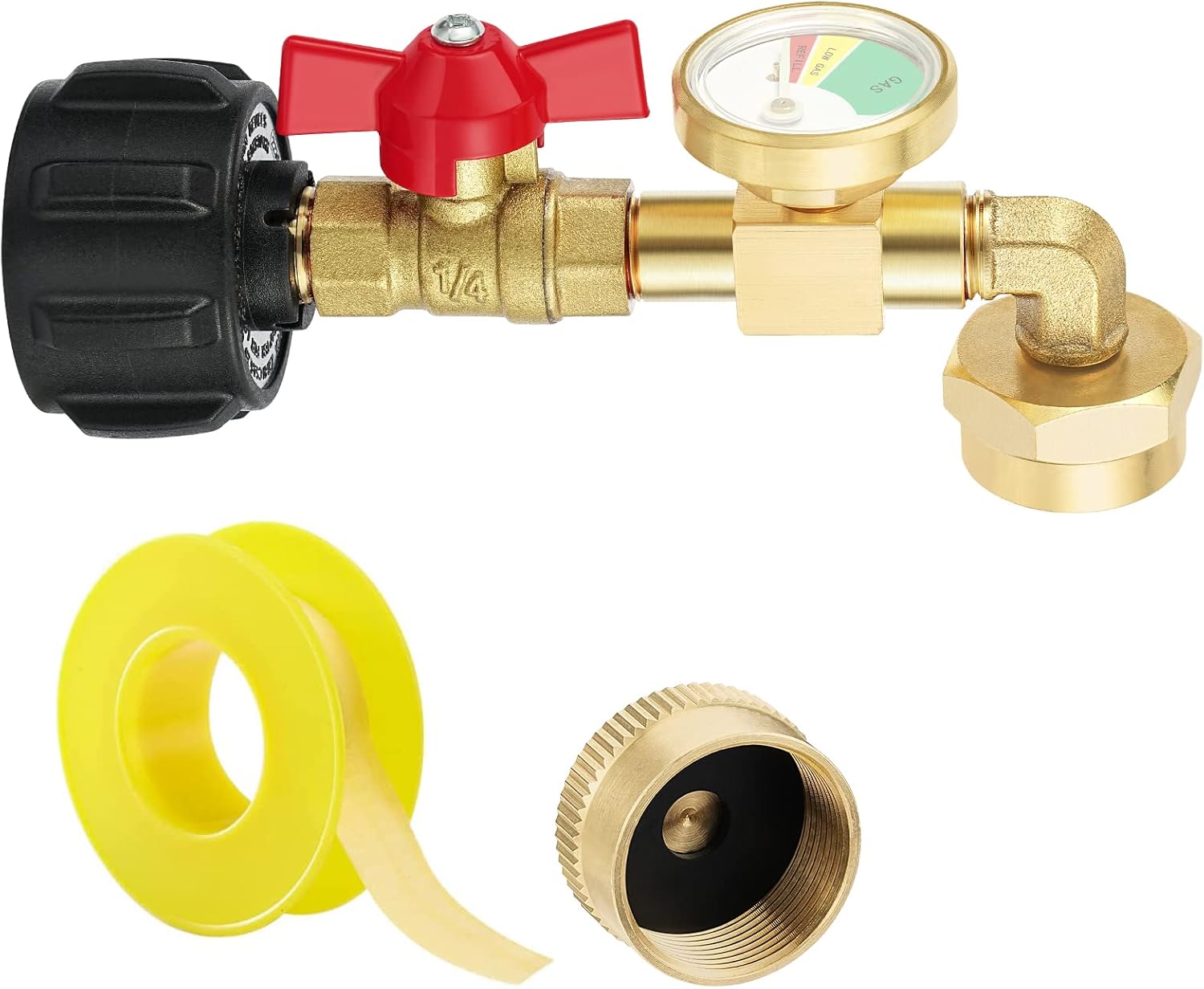 welltop Propane Adapter 1lb to 20lb, QCC1 Propane Refill Elbow Adapter