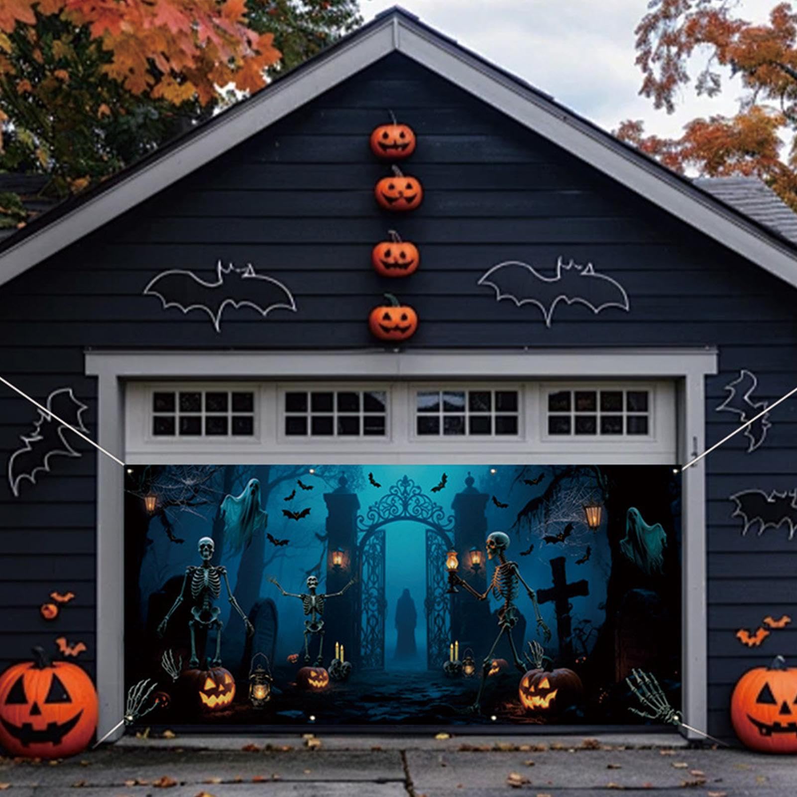 Na Drzwi Garażowe Halloween Dekoracja Świąteczna Na Patio 4x1,8 m