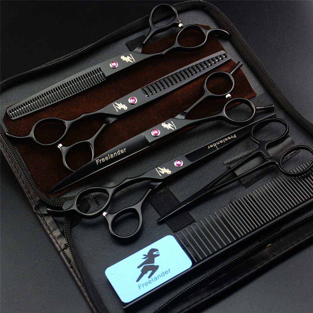 Linke Hand Edelstahl Hund Pflegeschere, Premium Pet Grooming Schere Set, Scharfe Und Starke Edelstahlklinge Für Hunde Katzen Haarschneide