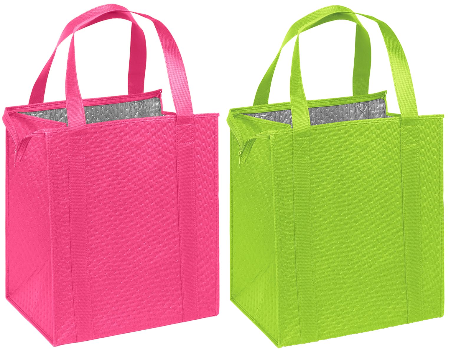 Mediz Hannah Direct Large Capacity Heavy Duty Insulated Smart Shopping Bag - Strong Reusable Grocery Tote 2 Pack