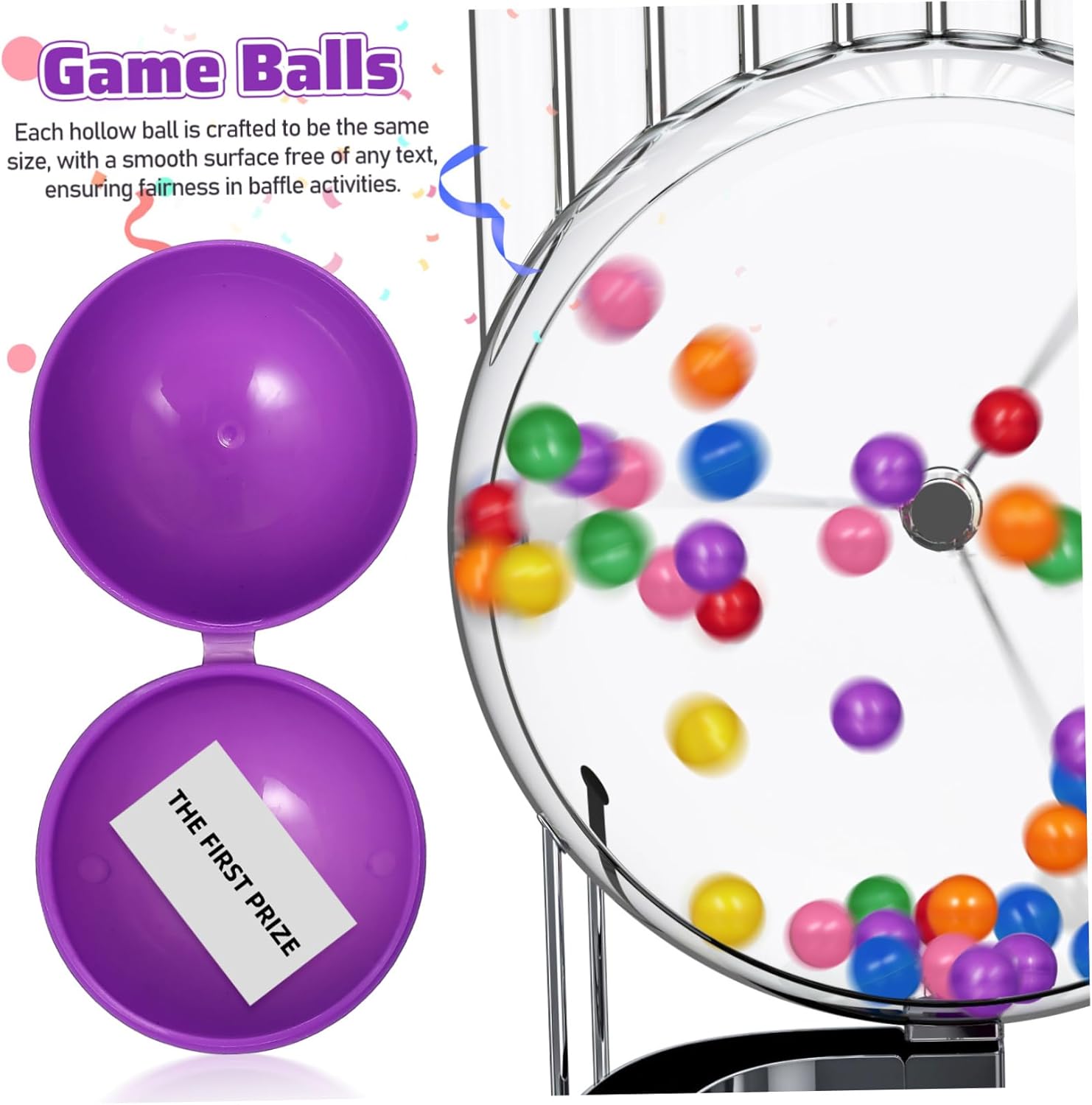 DECHOUS Ball Toss for Party Multiple Numbered Transparent Tombola Round Raffle Small Draw Game