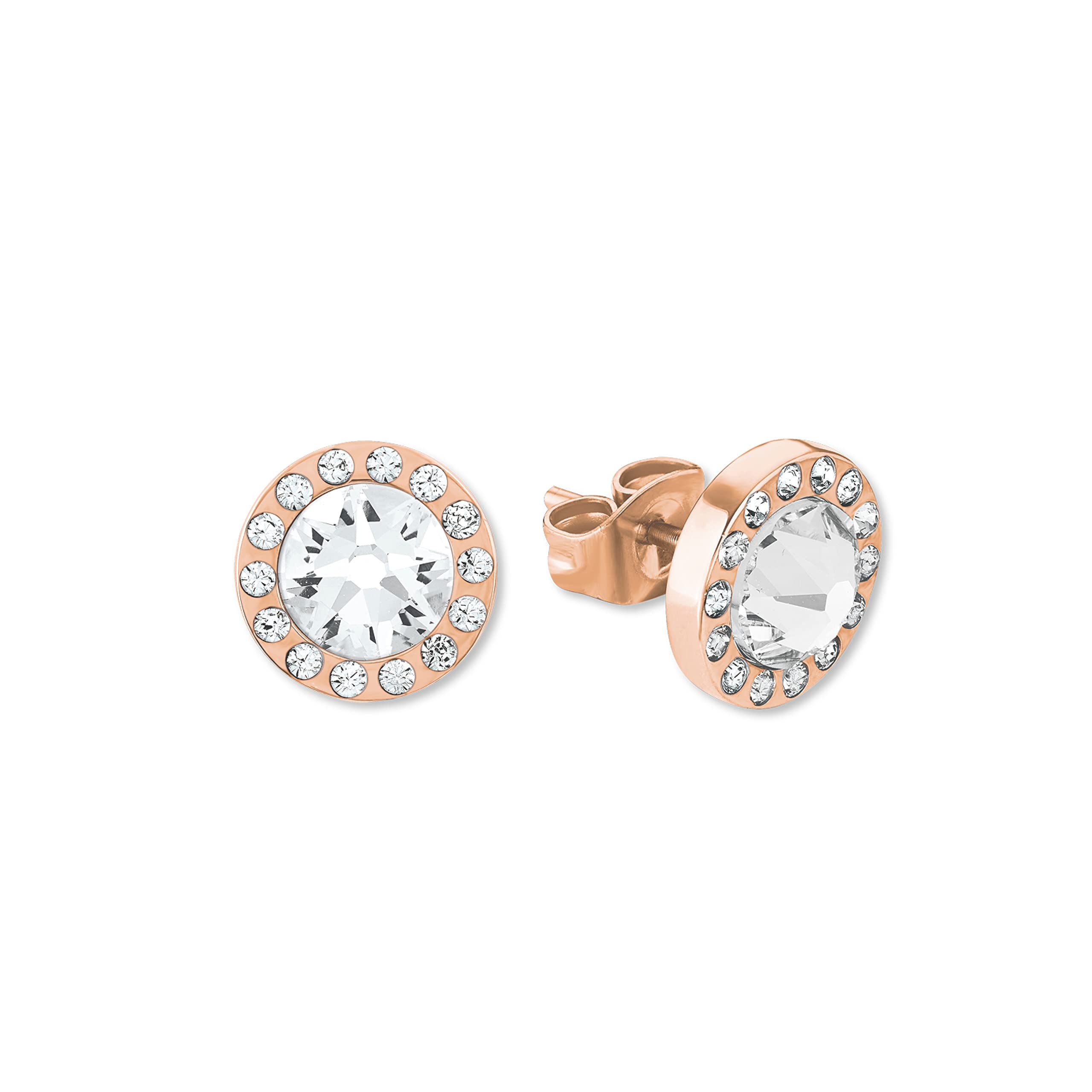 s.Oliver Stud earrings Women Ear jewelry, with Crystal, 10 cm, Rosé, Comes in jewelry gift box, 2015046