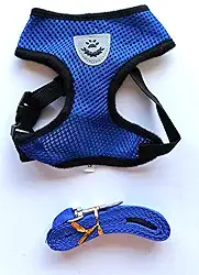 Coleira Peitoral para Cães e Gatos Ajustável Anti-Puxão com Tiras Reflexivas, Material Respirável e Confortável para Passeios Seguros - H2F STORE (Azul, P)