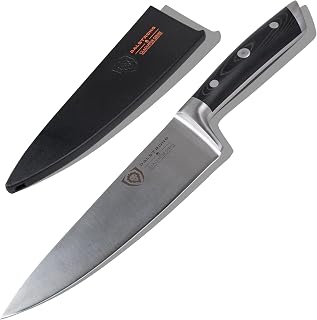 Dalstrong Gladiator Series Elite 8-Inch Chef Knife - Forged High-Carbon German Steel, Full Tang, Black G10 Handle, Razor Sharp, NSF Certified