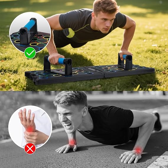 24 in1 Portable and Foldable Push Up Board, Multi-function Home Workout Equipment, Burn Fat Strength Training Pushup Stands for Upper Body - Chest, Back, Triceps and Shoulders