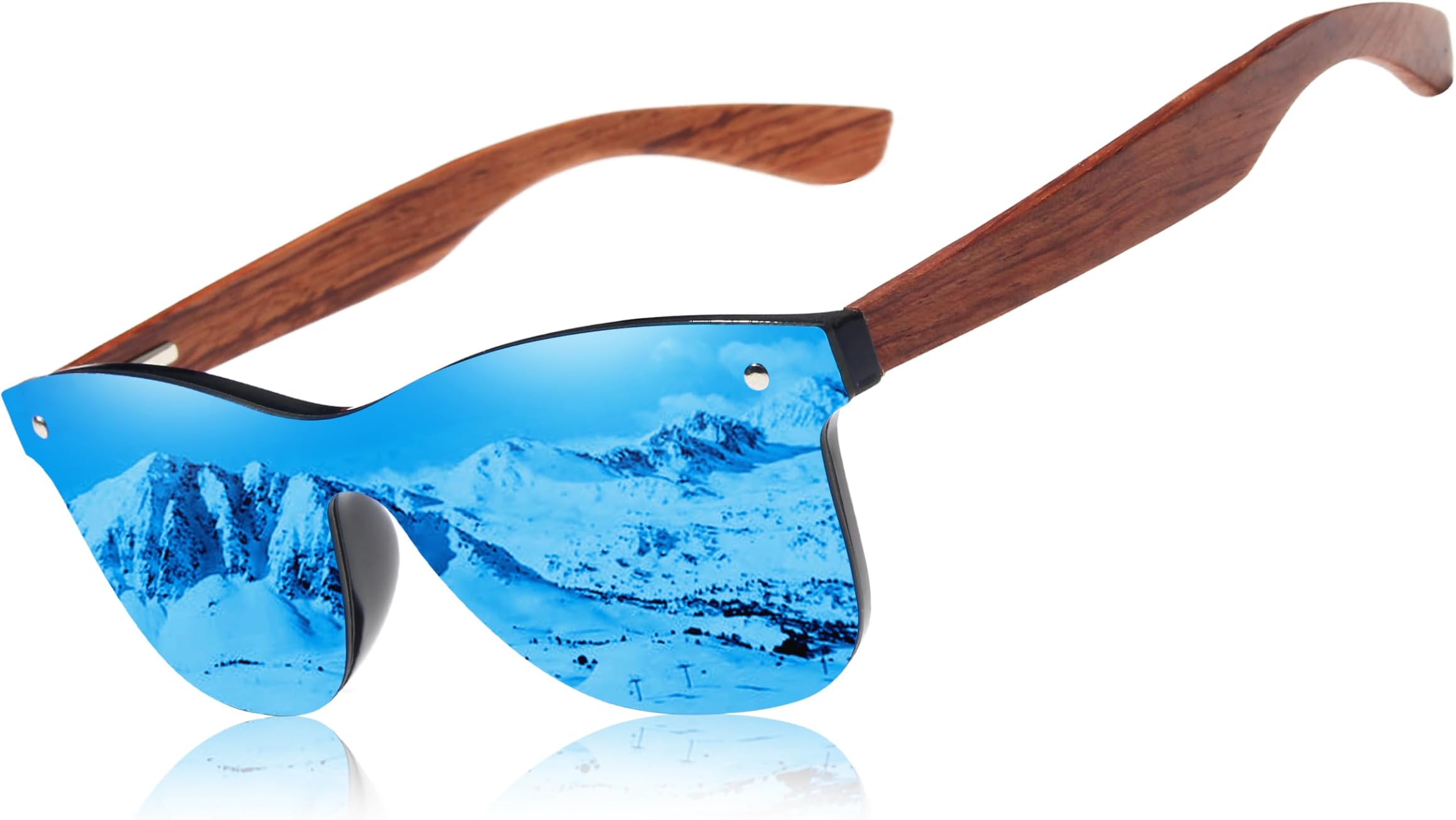 Wooden Sunglasses Polarized UV 400 Protection Mirrored Lenses Ultra Light Bubinga Frame B-5504