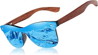 Wooden Sunglasses Polarized UV 400 Protection Mirrored Lenses Ultra Light Bubinga Frame B-5504