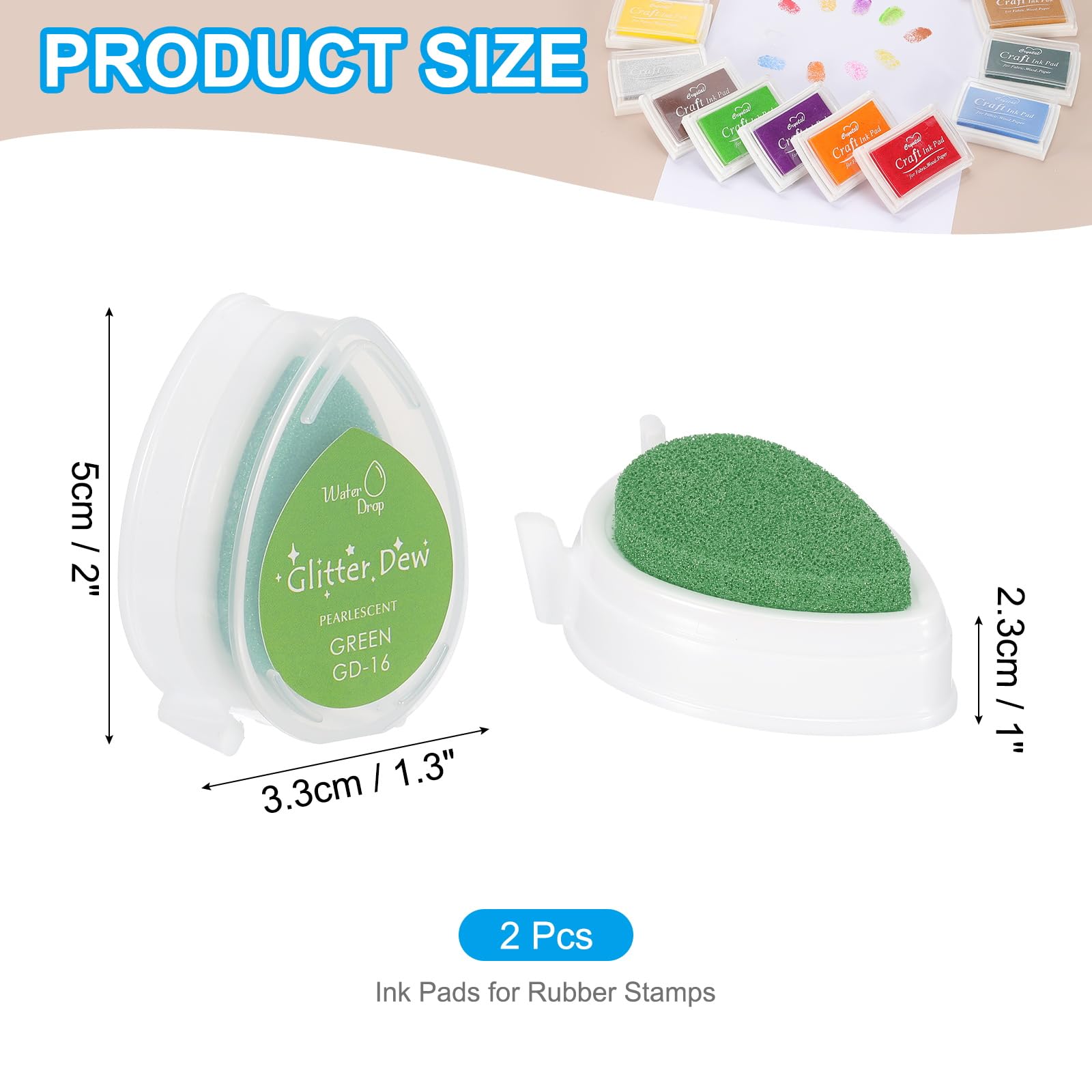 PATIKIL Craft Ink Pads for Stamps 2 Pcs Washable Finger Print Ink Stamp Pad Color DIY Rainbow for Rubber Stamps Paper Scrapbooking Fabric Wood - Image 2