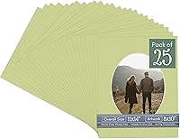 Vista 150 de CountryArtHouse Marco ovalado de 11 x 14 pulgadas, sin ácido, con núcleo blanco, corte biselado para fotos de 8 x 10 pulgadas, se adapta a marcos