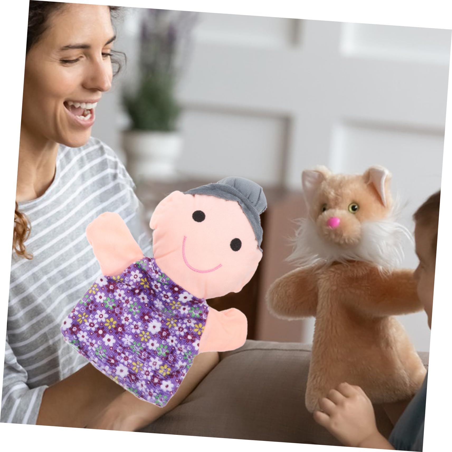 6 Marionetas de Mano Familiares para Niños Pequeños Varios Estilos Tela Ligera, Diseño Creativo Set de 6 Piezas Varios Estilos y Uso en Fiestas o Interacción Familiar