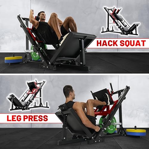 Miniatura 3 de RitFit Máquina de sentadillas para prensa de piernas, máquina profesional de prensa de piernas ajustable para gimnasio en casa con rodamiento