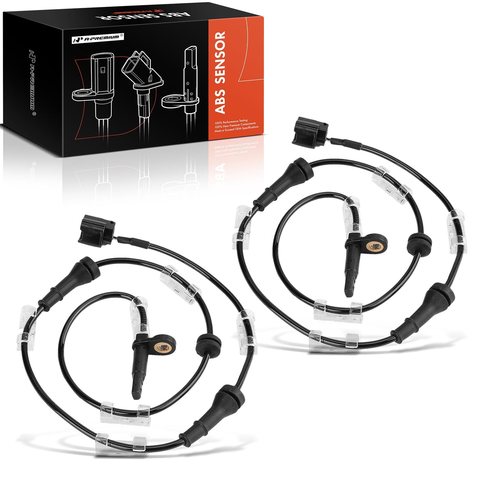 A-Premium Front Left and Right ABS Wheel Speed Sensor Compatible with Nissan Models - Murano 2009-2014 - Front Driver and Passenger Side, Replace# 47910-1AA0A 2-PC Set