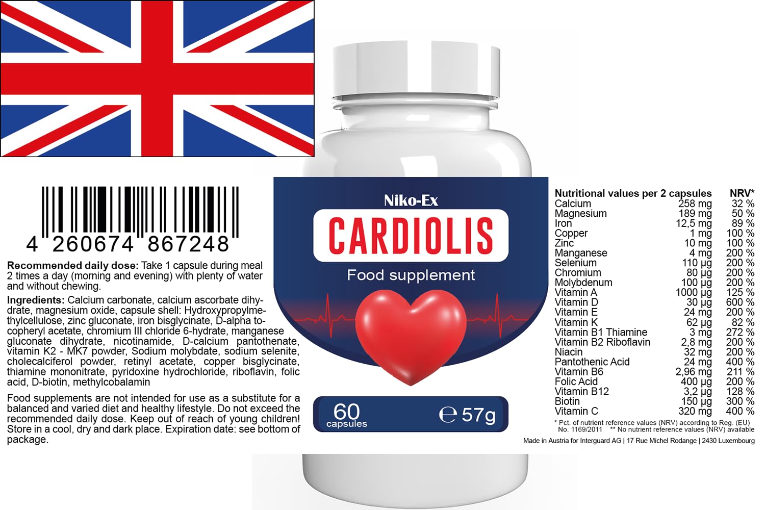 Cardiolis Forte - 180 Cápsulas (3x 60 Cápsulas), Paquete de 3