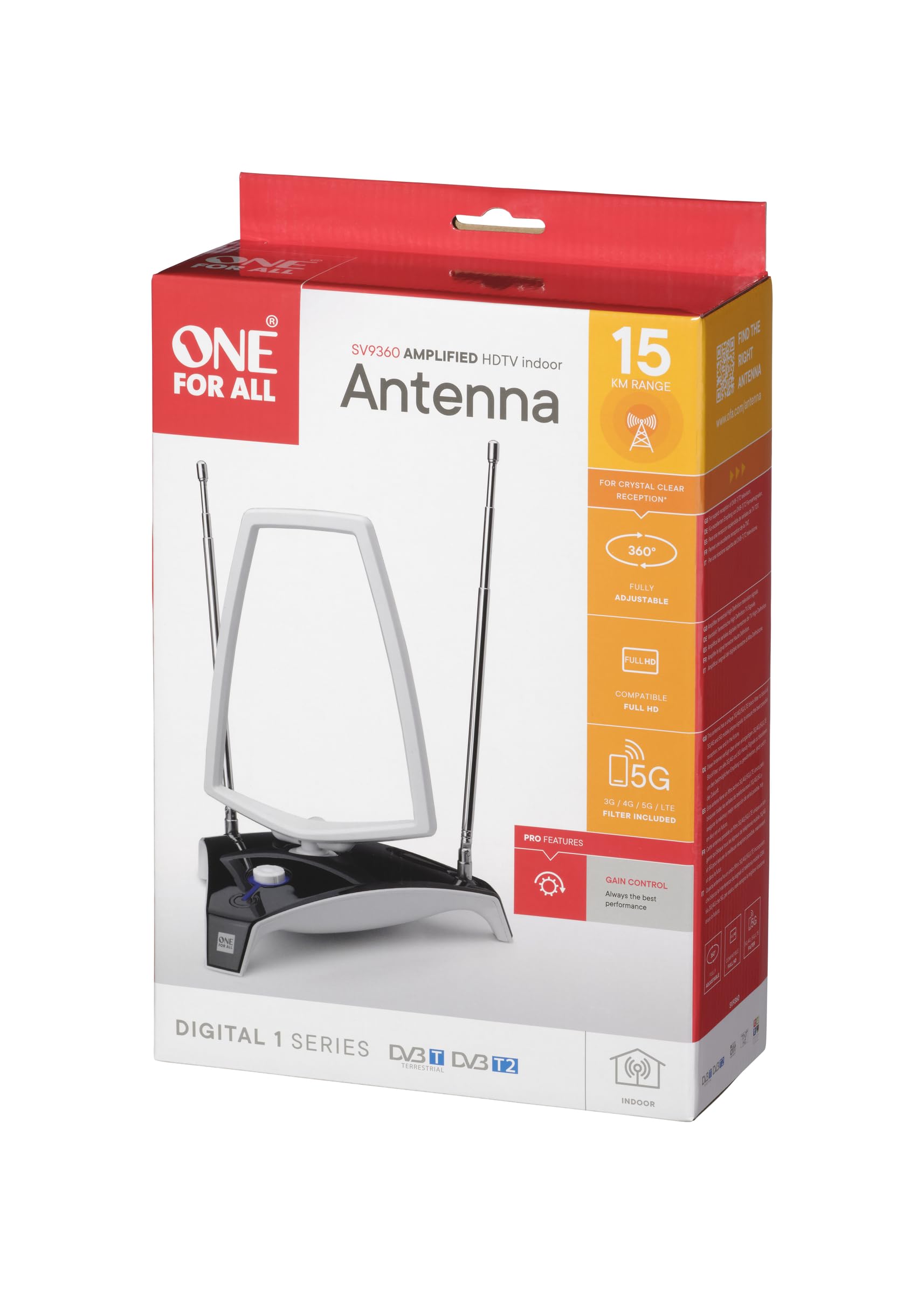 Antenna TV Digitale Interna 260+ Miglia - Con Amplificatore Segnale, Base Magnetica, Supporta 4K/1080P - Foto 4
