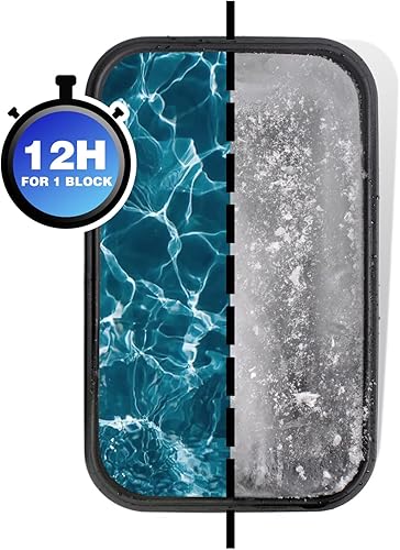 Miniatura 7 de Molde de bloque de hielo extra grande para baño de hielo, enfriador de tina fría, paquete de 4 para hielo de 15 libras, bandeja de hielo plegable de