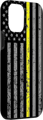 Miniatura 3 de Funda para iPhone 14 Pro Max 911 Despachador Despachador Línea Amarilla Delgada Bandera de Estados Unidos