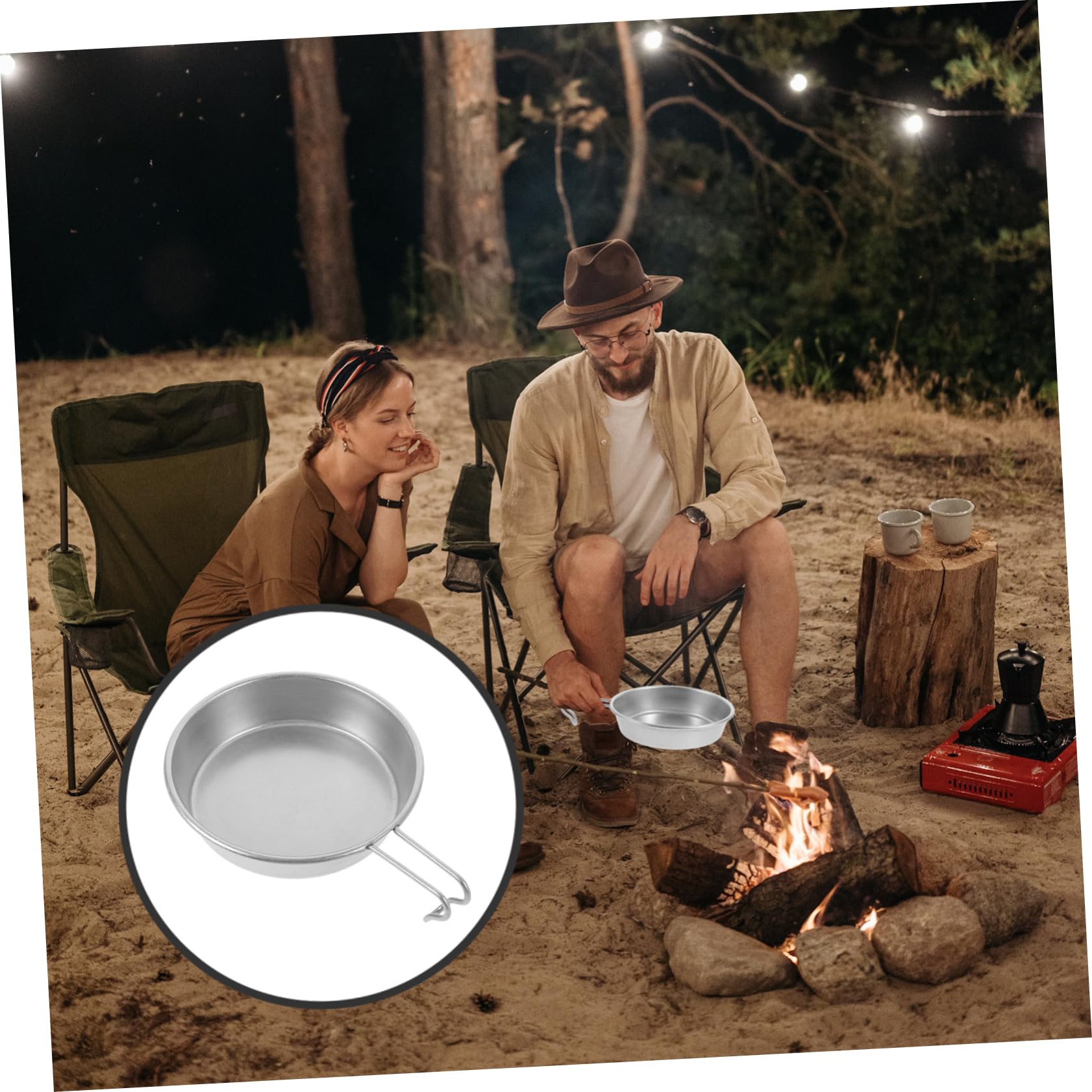Alipis Stainless Steel Camping Bowl Collapsible Camping Bowl Lightweight Portable