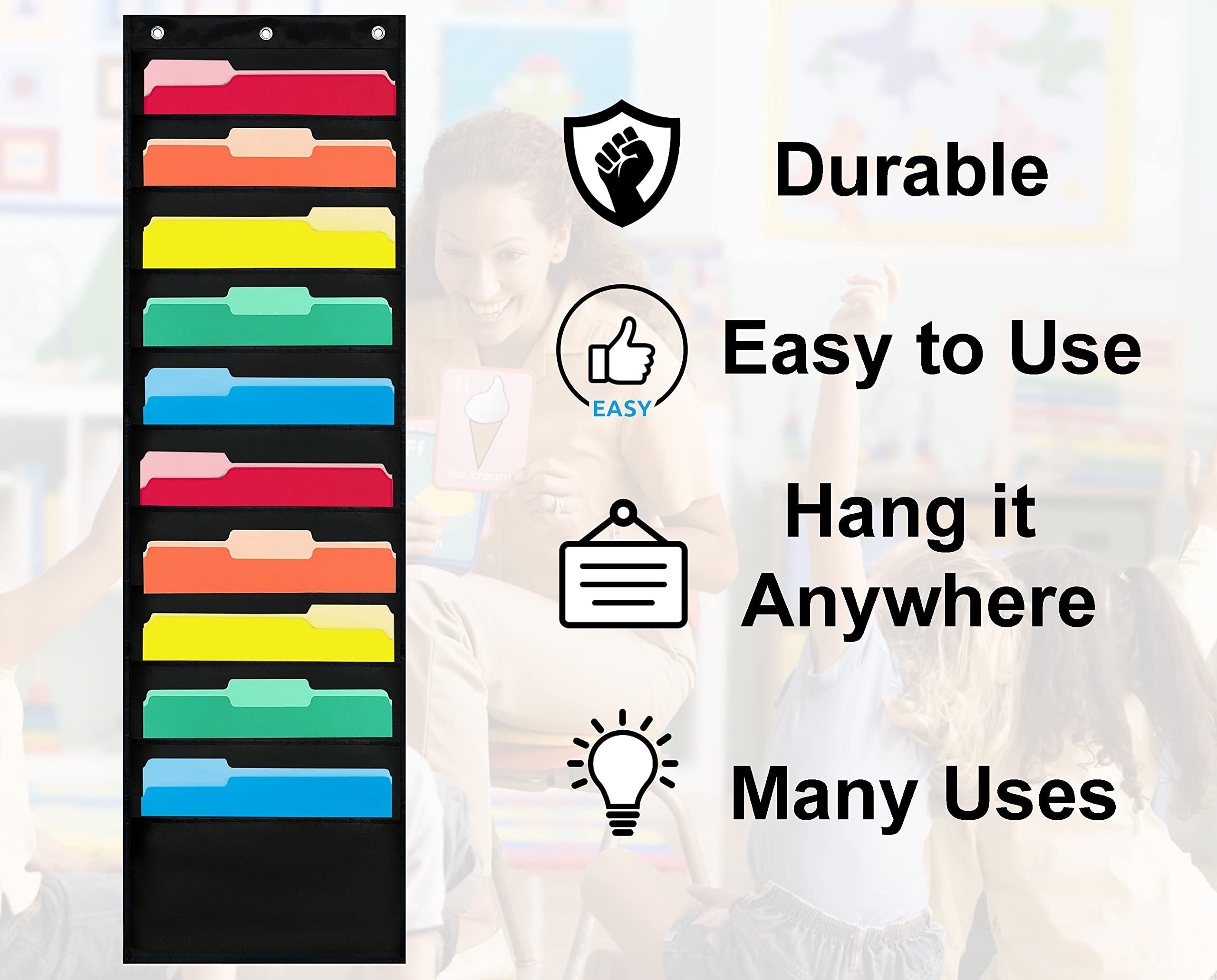 Snapklik.com : Essex Wares - 10 Pocket Chart File Folder Organizer