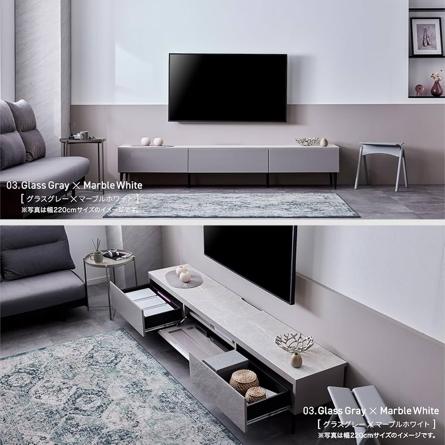 ★みも★大川家具　大理石調 テレビ台 引き出し付き 楽天市場】テレビボード 大理石調 白 幅180 テレビ台 ローボード