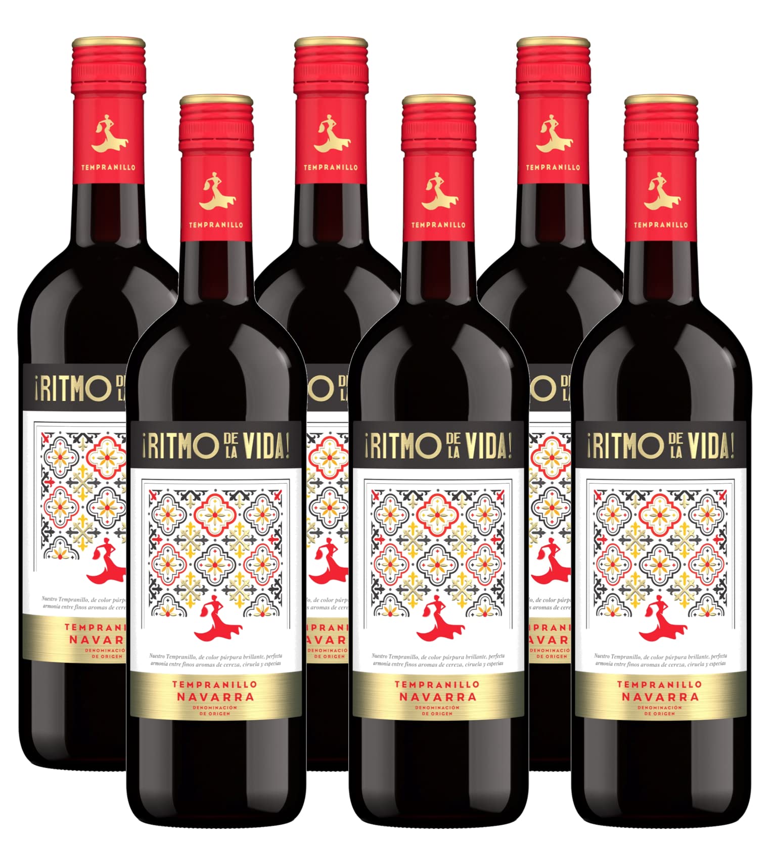 Ritmo de la Vida Tempranillo Wein – Trockener Rotwein aus Spanien (6 x 0,75l)