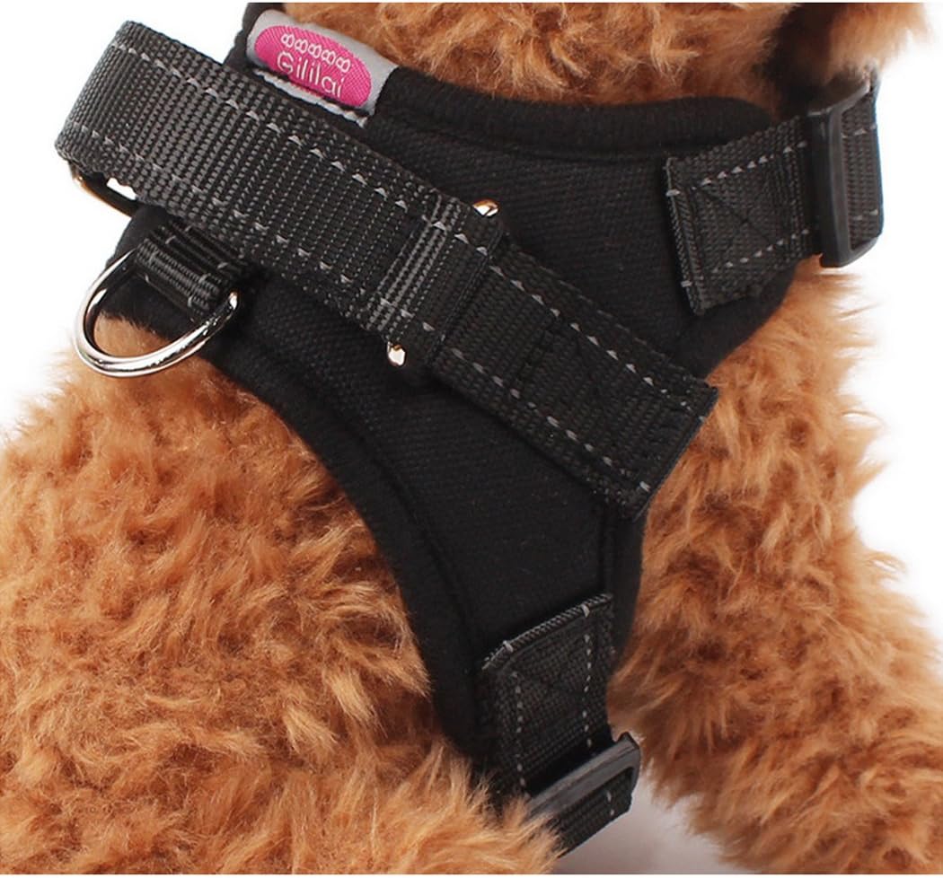 Gililai Adjustable No Pull Dog Collar Harness with Handle On Top - Best for Walking, Hiking & Training Canie – 4 Colors and 4 Sizes (XLarge, Black)
