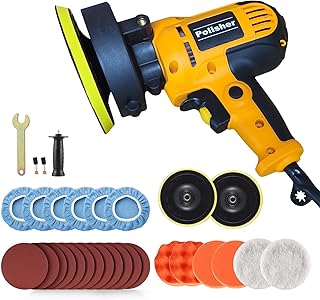 700W Poliermaschine auto,31pcs Exzenter Poliermaschinen Set, 5 Zoll Orbital Auto Politur mit 3 Variablen Geschwindigkeiten,für Autodetaillierung, Polieren, Wachsen, Kratzerentfernung Lack,Metall