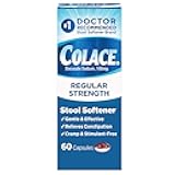 Colace Stool Softener 100 mg, 60 Capsules, Constipation Relief, Docusate Sodium, Gentle Docusate, Stimulant-Free, Regular Strength, #1 Doctor Recommended Stool Softener Brand