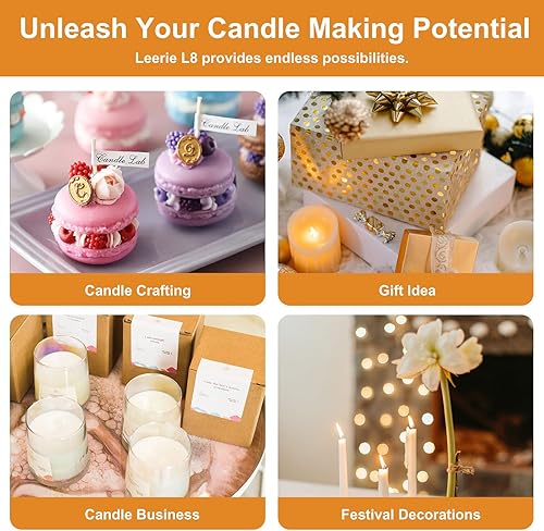 Miniatura 7 de Leerie Derretidor de cera de 8 cuartos  16 libras para hacer velas, olla eléctrica grande de cera L8, kit de fabricación de velas de cera de soja