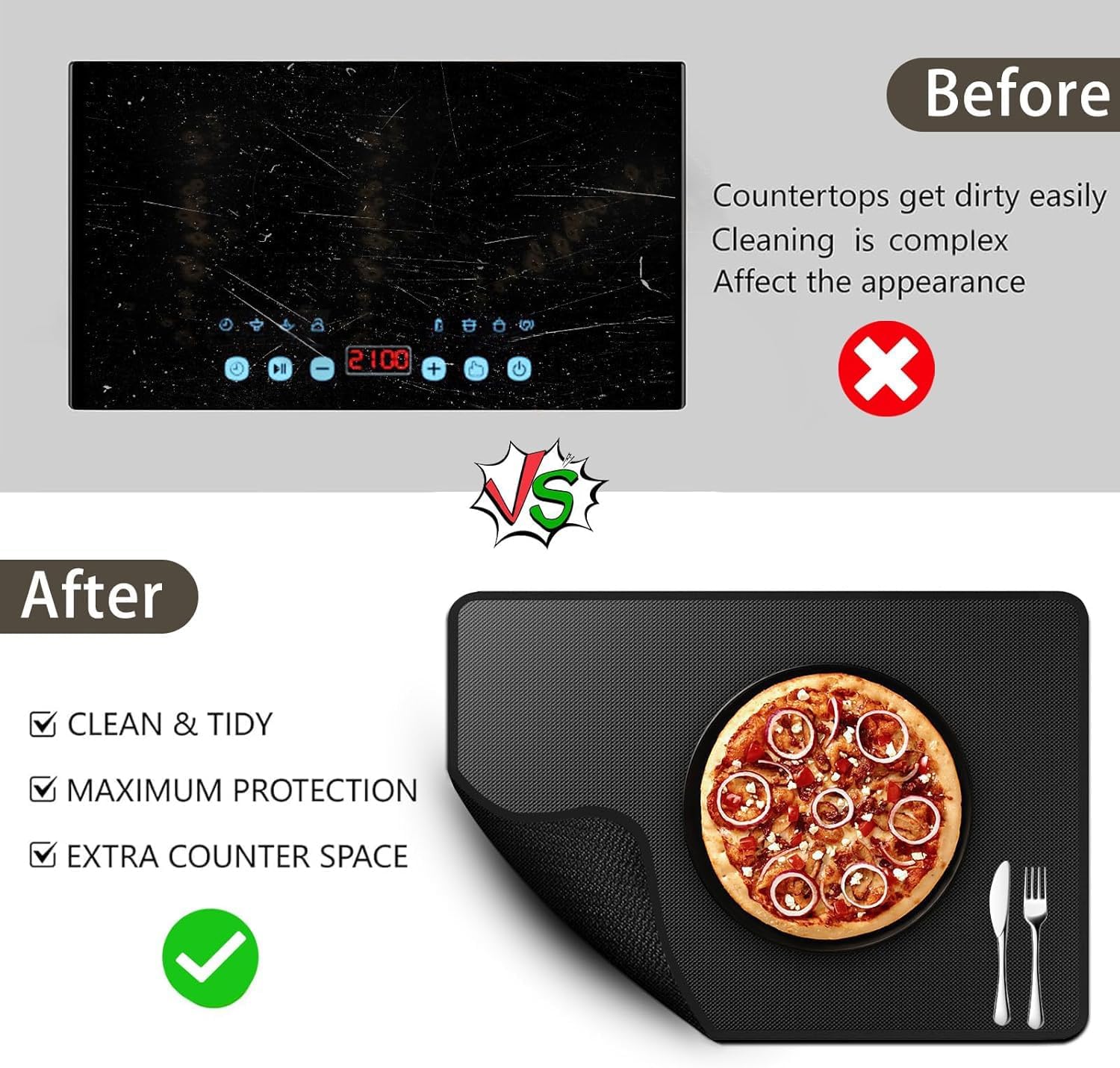 Stove Top Covers for Electric Stove, 28" x 20" Fireproof & Waterproof Stove Covers, Stove Covers for Gas Stove Top, Heat Resistant Stove Mat for Glass Top Stove, Cooktop Protector
