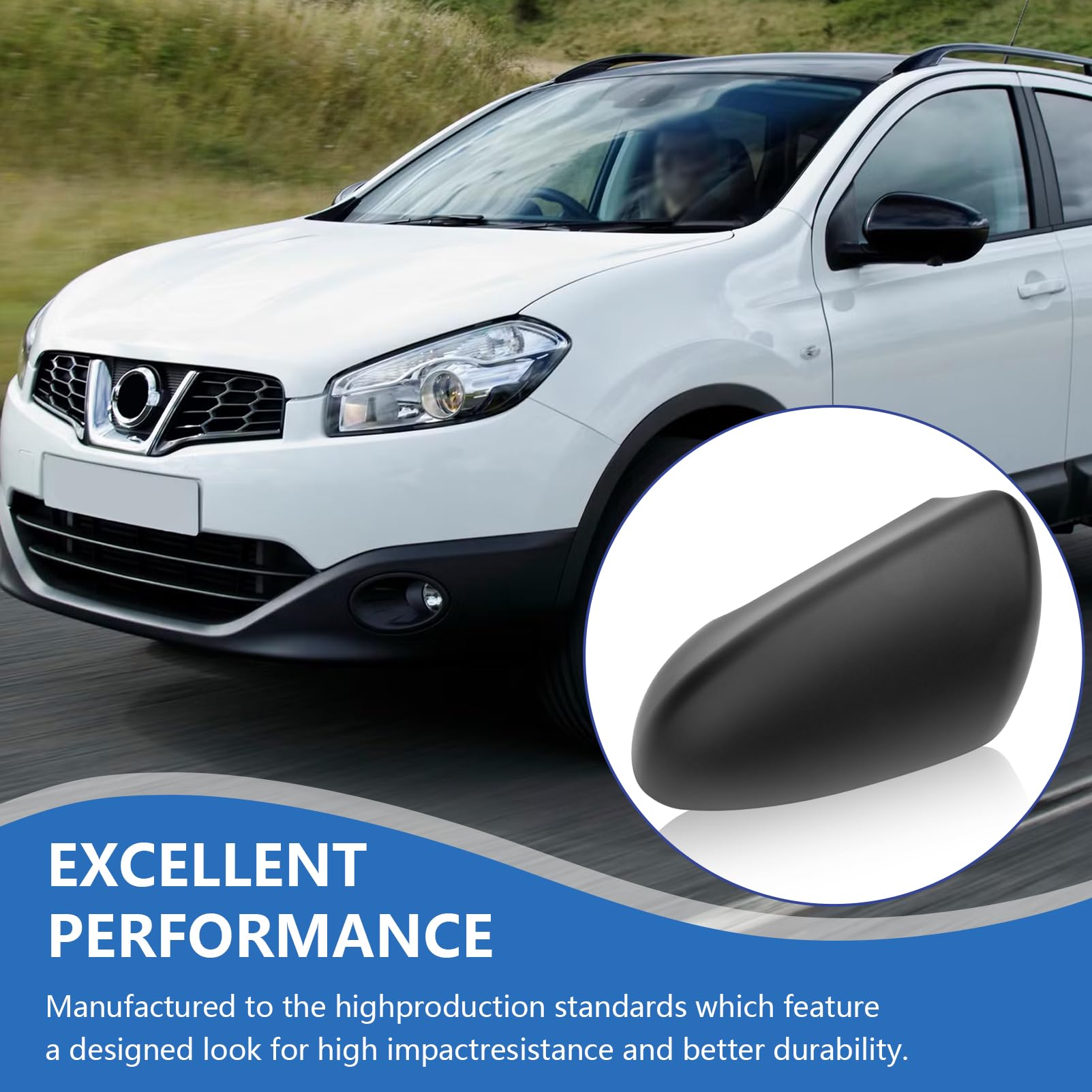 Coque Rétroviseur Gauche 98940 Pour Nissan Qashqai 2007-2013 - 96374JD08E Côté Conducteur